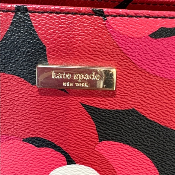 Kate Spade floral pebbled leather tote purse - Picture 2 of 13